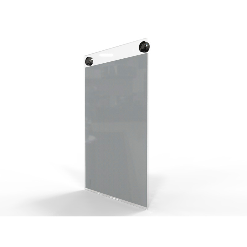 PORTA GRAFICA ACRILICO A6 (10.5*14.8 CMS) FORMATO MURO VERTICAL 1.5 MM + SET EMBELLECEDORES